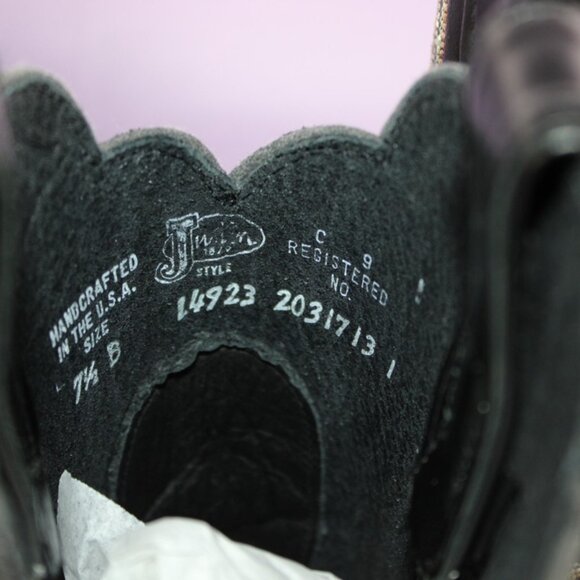 Justin Black Leather Western Cowboy Boots Embroidered Size 7.5 - Picture 9 of 9